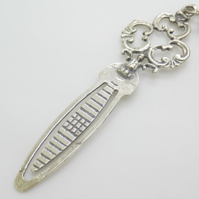 Vintage Italian Silver 800 Bookmark with Red Tassel by Nicchi, Arezzo, 1980s For Sale - Image 6 of 12