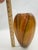 1980s Vintage Murano-Style Orange & Amber Striped Cane Art Glass Vase For Sale - Image 5 of 6