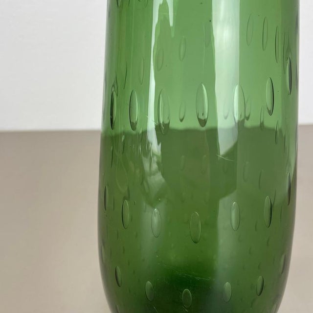 Large Green Murano Glass Bullicante Bubble Vase, Italy, 1970s For Sale - Image 11 of 18