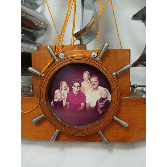 1950s Yankee Clipper Ship Wooden Sailing Boat‎ Wood Mantel Display Decor Vintage For Sale - Image 9 of 15