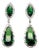 Mid 20th Century Pair of Tourmaline and Diamond Drop Earrings in 18k White Gold Setting - 2 Pieces For Sale