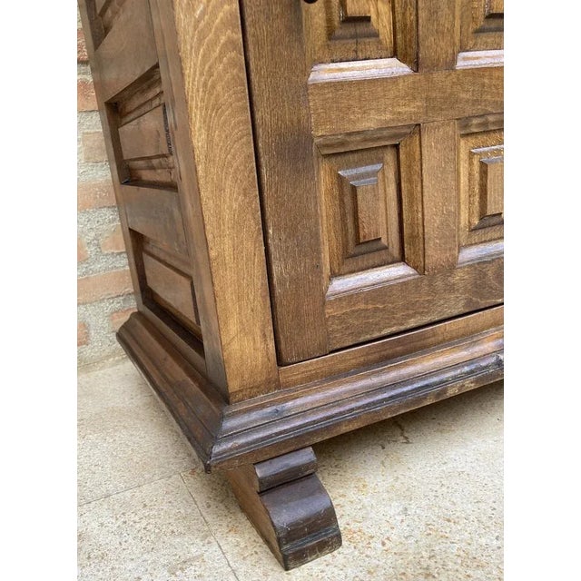 Brown 20th Century Spanish Carved Walnut Cabinet, 1940s For Sale - Image 8 of 11