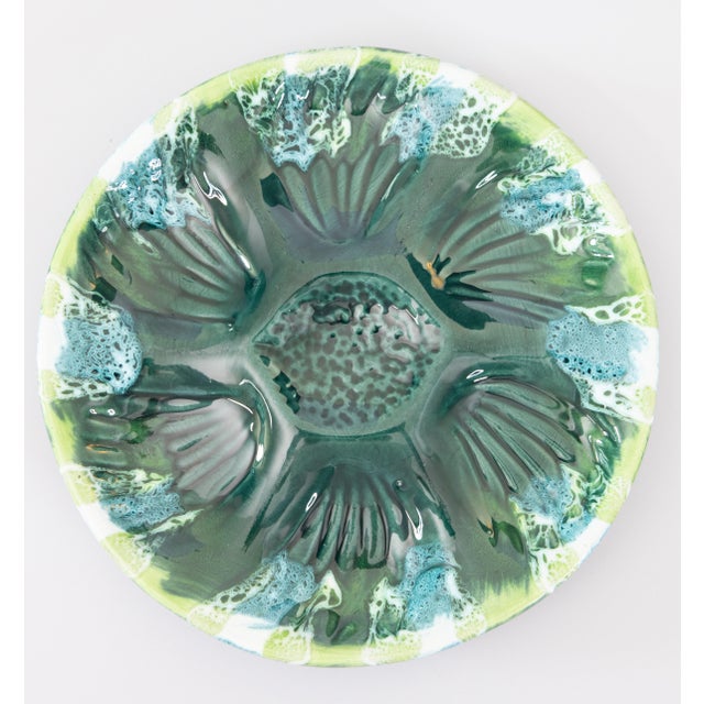Ceramic Mid Century French Vallauris Majolica Oyster Plate For Sale - Image 7 of 7
