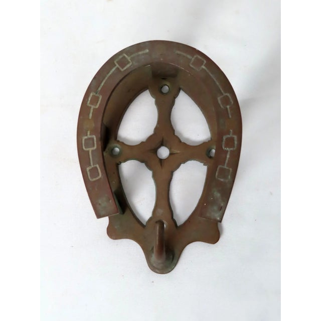 Antique Solid Brass Equestrian Horse Barn Harness & Tack Wall Hanger For Sale - Image 9 of 13