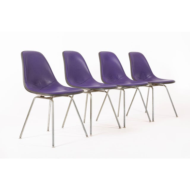 Herman Miller Vintage Mid Century Purple DSX Side Chairs by Eames for Herman Miller For Sale - Image 4 of 14