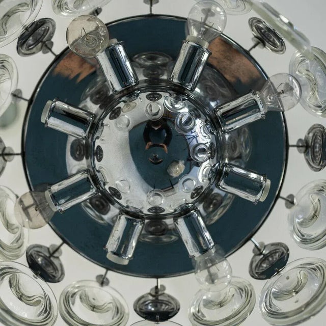 Vintage Chromed Metal 12-Light Ceiling Lamp by Gaetano Sciolari, 1970s For Sale - Image 10 of 12