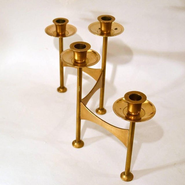 Mid-Century Modern Vintage Brass Candleholder, 1970s For Sale - Image 3 of 6