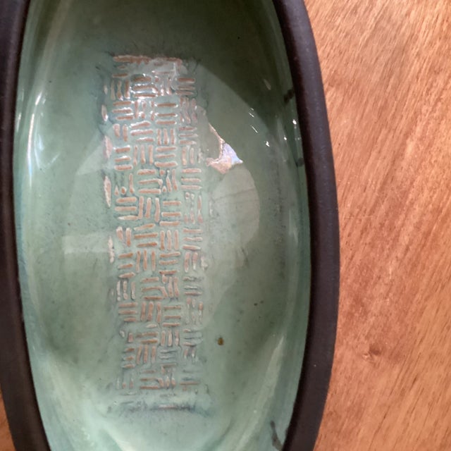 Chinese Early 20th Century Chinese Glazed Stoneware Bulb Bowl/Planter With Handles Handcrafted For Sale - Image 3 of 13