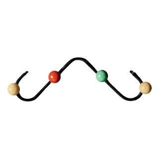 Coat Hanger with Multicolored Wooden Knobs by Roger Feraud for GEO, France, 1950s For Sale