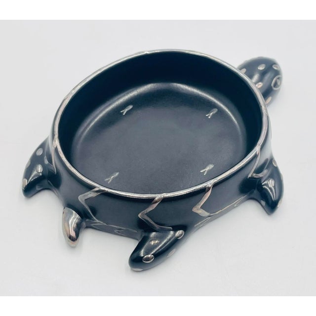 1980s Emilia Castillo Turtle Catchall Bowl in Black Porcelain & Pure Silver, Mexico For Sale - Image 11 of 18