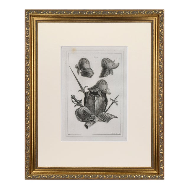 19th Century Engraving of Medeival English Armour 1801 For Sale