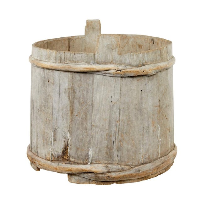 Wood Large Antique Scandinavian Pine Storage Barrel, 1850 For Sale - Image 7 of 11