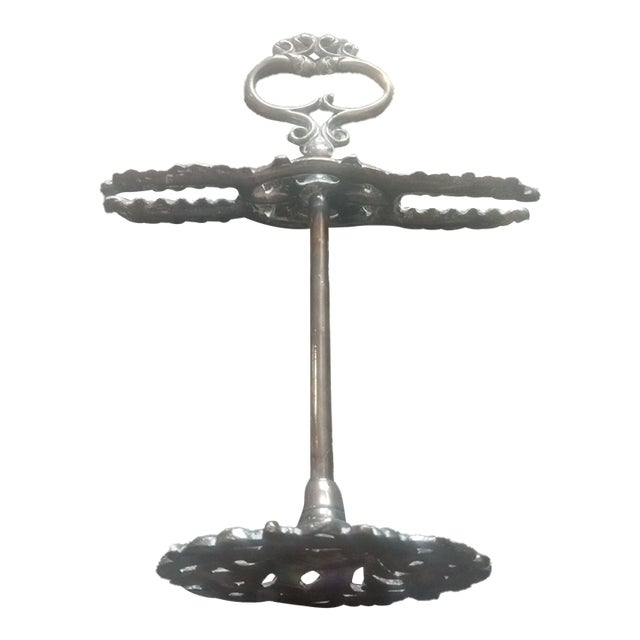 1960s Exquisite Art Noveau Silver Plated Ornate Cutlery Stand For Sale