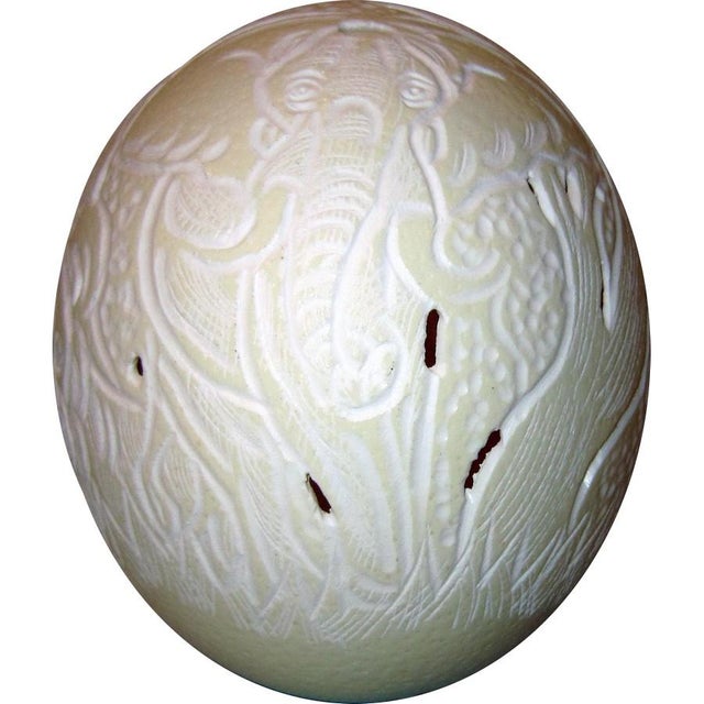 This full carved egg was hand carved using Ostrich eggs by skilled artisans in South Africa using traditional techniques....