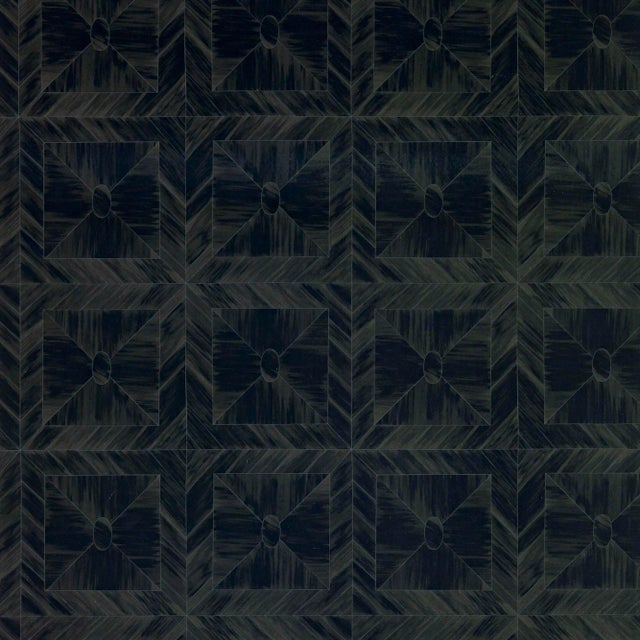 Sample - Schumacher X Celerie Kemble Bone Frame Wallpaper in Char For Sale