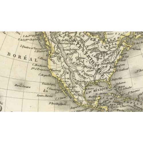 Antique Double Hemisphere World Map by Lapie, Paris, 1838 For Sale - Image 10 of 11