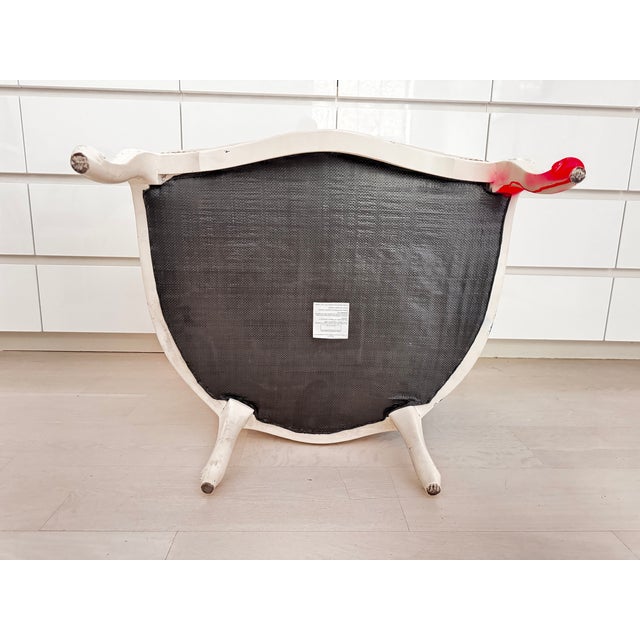 Pair of Bespoke Jimmie Martin Hand-Painted White Leather Graffiti Armchairs For Sale - Image 18 of 18