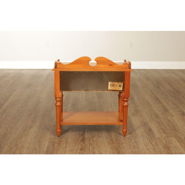 Stanley Furniture Pine and Wicker Side Table Nightstand For Sale - Image 16 of 18