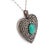 Victorian Late 19th Century Victorian Turquoise Diamond Silver Heart Pendant Necklace For Sale - Image 3 of 6