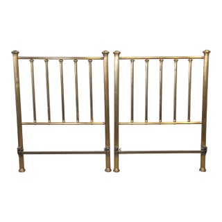 Antique Brass Twin Bed Headboards - A Pair For Sale