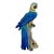 Large Mid Century Italian Royal Blue and Yellow Ceramic Hand Painted Majolica Macaw (Parrot) For Sale