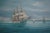 Vintage Tall Sailing Ships Oil Painting on Canvas of Chesapeake Bay Signed For Sale - Image 4 of 12
