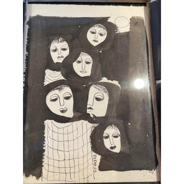 This listing is for an ink and pen painting by Cándido Bidó (1936-2011). Bidó was a renowned Dominican artist best known...