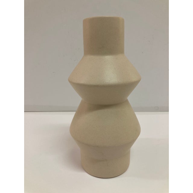 Tan Modern Form Matte Glaze Natural Vase For Sale - Image 8 of 10