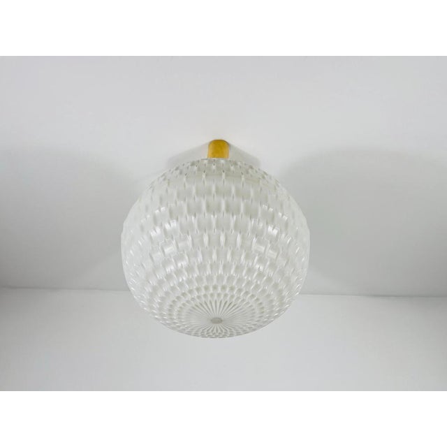 White Pendant Lamp attributed to Aloys Gangkofner for Peill and Putzler, 1970s For Sale - Image 3 of 9