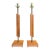 Mid-Century Modern Architectural Walnut and Brass Table Lamps, Pair For Sale