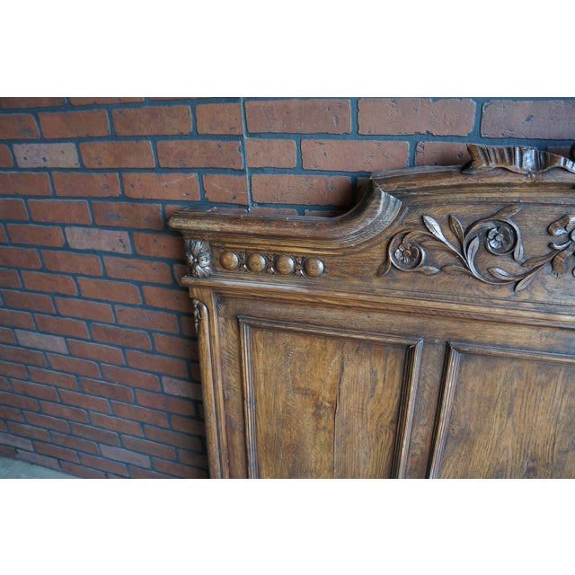 Early 20th Century Antique French Oak Headboard ~ Wall Decor For Sale - Image 5 of 6