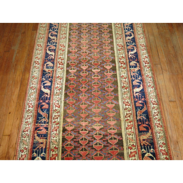 Contemporary 1930s Decorative Wide Traditional Persian Malayer Long Runner - 3'9" x 15'3" For Sale - Image 3 of 6
