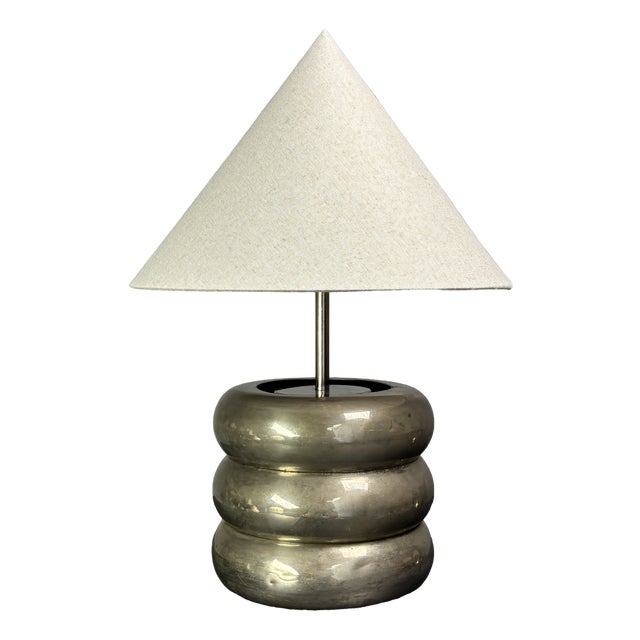 Mid-Century Modern French Silver Plated Table Lamp, 1950s For Sale