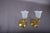 Brass Wall Sconces with Frosted Textured Tulip Glass Shades, 1950s, Set of 2 For Sale - Image 15 of 15