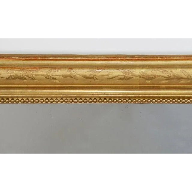 French Large Louis Philippe Gilt Dressing or Console Mirror (H 68 X W 32 1/4) For Sale - Image 3 of 13