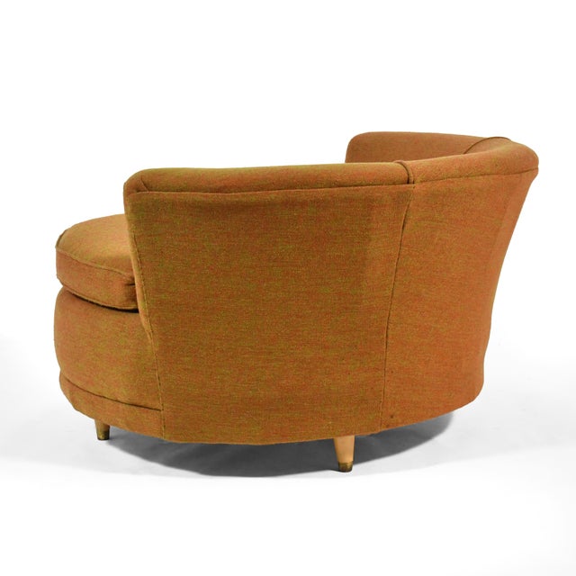 1950s Large Round Parlor Chair by Howard For Sale - Image 5 of 11