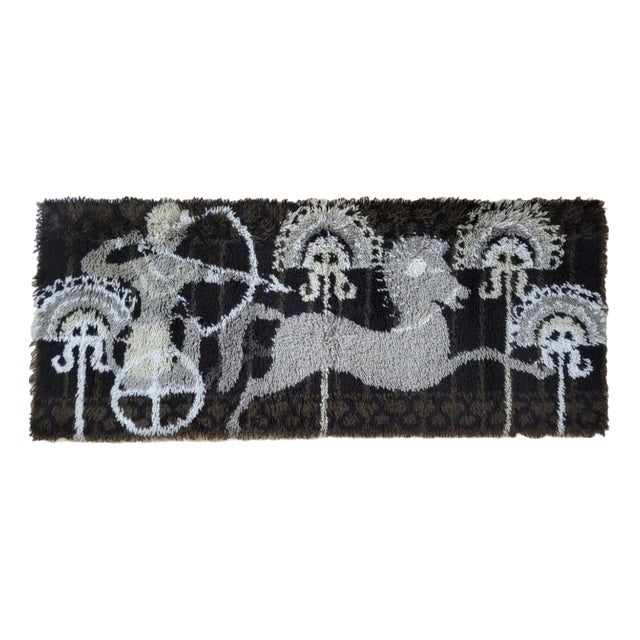 Danish Rya Tapestry Wool Wall Rug by Ege Taepper, Denmark, 1970s For Sale