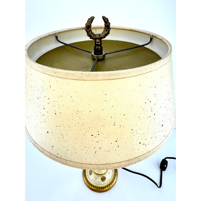 Vintage Italian Florentine and Brass Table Lamp For Sale - Image 9 of 12