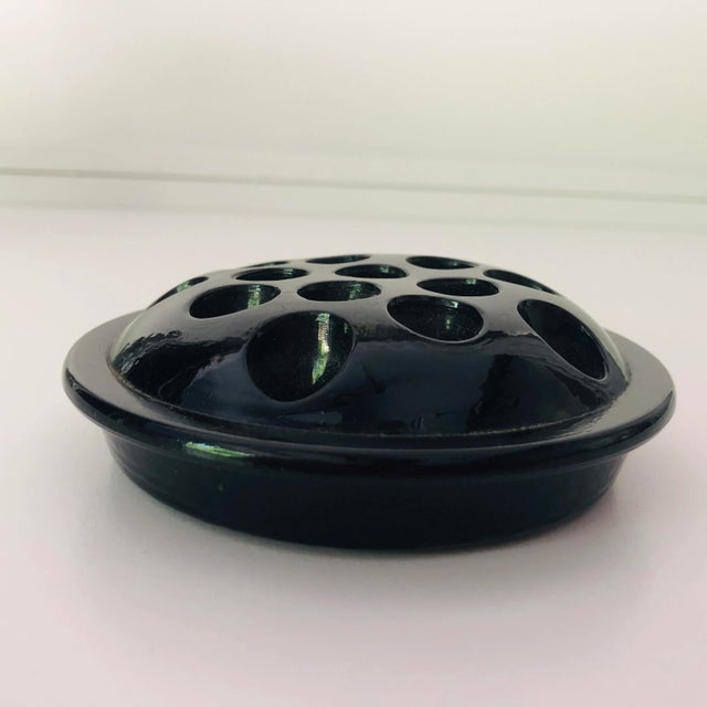 Midcentury Black Amethyst Glass Flower Frog For Sale In New York - Image 6 of 6