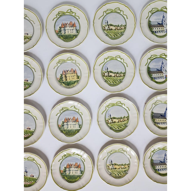 Longchamp Vintage Longchamp French Country "Wine Chateau" Appetizers Plates - Set of 24 For Sale - Image 4 of 18