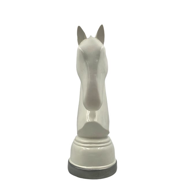 White Resin Chess Horse Sculpture, Italy, 1970s For Sale - Image 3 of 17