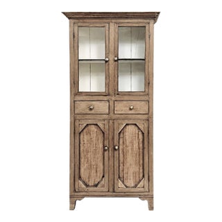 19th Century Rustic Country French Stripped Pine Vitrine For Sale