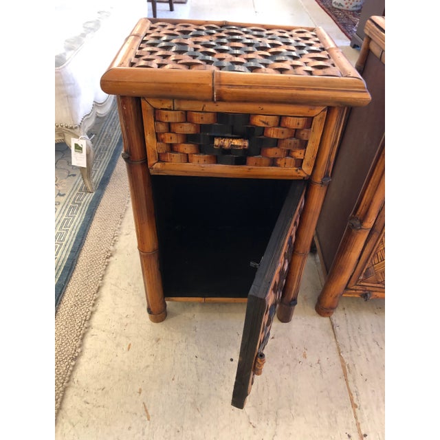 Brown Vintage Rattan Cabinet Night Stand For Sale - Image 8 of 8