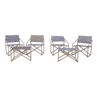 Vintage Mid-Century Brown Jordan Nomad Collection Outdoor Chairs & Ottomans - 6 Piece Set For Sale