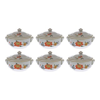 Late 20th Century French Mini Casserole Personal Baking Dish with Lid - Set of 6 For Sale