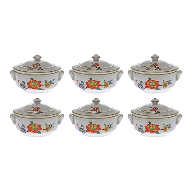 Late 20th Century French Mini Casserole Personal Baking Dish with Lid - Set of 6 For Sale