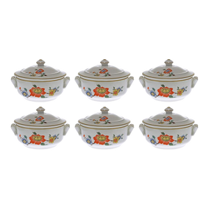 Late 20th Century French Mini Casserole Personal Baking Dish with Lid - Set of 6