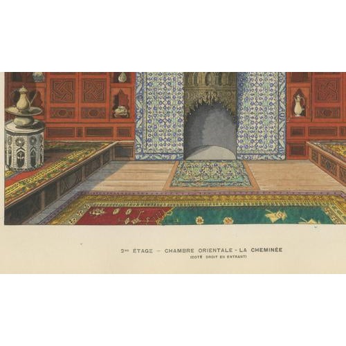 Blue Henry-René dAllemagne, Ottoman Interior with Monumental Iznik Fireplace, ca.1900 For Sale - Image 8 of 10