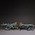 Blue Mid 20th Century Pair of Gilt Cloisonne Enamel Qilin Figures – 5.1" Mythical Beast Statues For Sale - Image 8 of 10