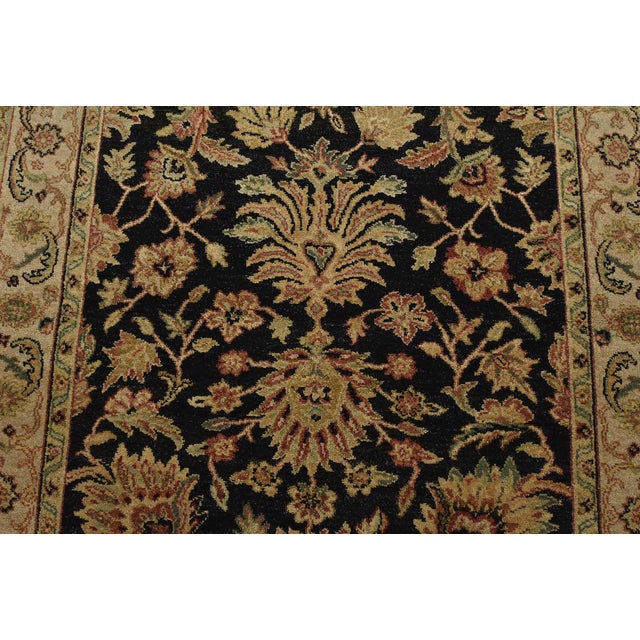 2020s Agra Rug 4’2” X 6’3” Black Wool Hand-Knotted Oriental Carpet For Sale - Image 5 of 13